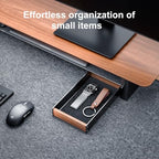 UPERGO Desk Tray Organizer Drawer for Home Office, Walnut Desk Organizer Tray for Keys, Pen, Watch - style: desk drawer