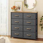 YITAHOME Fabric Dresser with 8 Drawers - Tall Storage Dresser, Chest of Drawers for Closet, Living Room, Hallway, Closets - Sturdy Steel Frame, Wooden Top & Easy Pull Fabric Bins - color: C-dark Grey, style: 8-Drawer