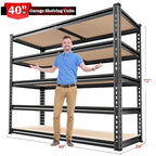 REIBII Garage Shelving 72''H Storage Shelves,Metal Shelving 5 Tier Shelves Adjustable Pantry Shelf for Closet Pantry Basement Kitchen Warehouse 72" H x 40" W x 20" D,2500LBS - size: 20"D x 40"W x 72"H