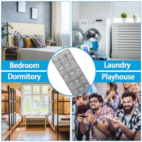 1Pc 30 Large Pockets Dual Sided Hanging Shoe Organizer for Closet Shoe Storage Shelves with 360 Rotating Hanger Space Saving Storage Bag Hanging Shoe Rack for Bedroom Laundry Room,Gray - color: Grey 1PC