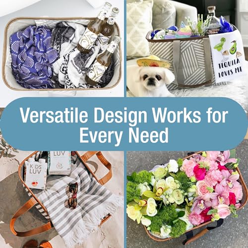 CleverMade Collapsible LUXE Tote - Reusable Grocery Shopping Storage Bag Organizer w/Handles Reinforced Bottom - color: Pretty in Peony