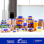 Sistema KLIP IT+ 6-Pack Rectangle Food Storage Containers, Stackable & Airtight Food Boxes with Lids, Dishwasher, Freezer, & Microwave-Safe, BPA-Free, 2.2L / 1L / 400mL - size: Assorted Sizes (6-Pack)