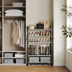 6-Tier Shoe Rack Organizer, Zero-Wobble Metal Frame with Screw-Fastened Joints, 11.8" Deep Heel-Friendly Non-Woven Shelves, Stackable Shoe Storage for Closet & Entryway - size: 6-Tier