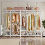 VIPEK V50 Closet Organizer System, Extra Large Heavy Duty Wardrobe Closet with Adjustable Shelves, Freestanding Clothing Rack for Bedroom, Walk-in Closet, Apartment, 1300 lbs Capacity, White - color: White