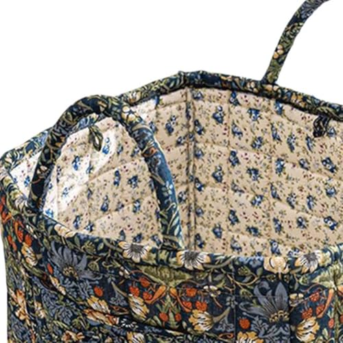 Quilted Fabric Basket Foldable Car Storage Boho Floral Laundry Basket Hamper for Nursery Bedroom & Living Room | Organize Clothes Toys - color: Boho Blooming