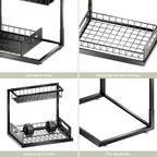 VUSIGN Under Kitchen Sink Organizer 2 Tier, Pull Out Bathroom Sink Organizers and Storage, Cabinet Kitchen Bathroom Storage Organization Shelf, 1 Pack Black