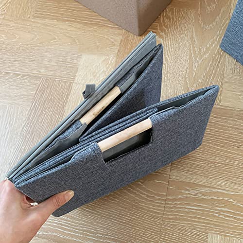 Storage Bin for Shelves Rectangle Closet Baskets Foldable Box with Handles, Gray Storage Bins, Storage Boxes for Home Office Car Dormroom - color: Gray-2pack