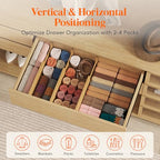 Lifewit 5" High 8 Pack Bamboo Drawer Dividers 33-42cm/13-16.5" Adjustable Wooden Drawer Organizer for Clothes/Utensils, Expandable Drawer Separator for Dresser/Kitchen/Bedroom/Office Organization - size: 5"H, 13-16.5"L