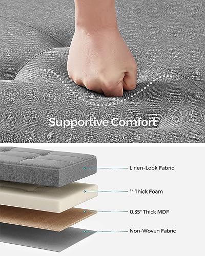 SONGMICS Storage Ottoman Bench, Foldable Foot Rest with Legs, 15 x 43 x 15.7 Inches, End of Bed Bench, Storage Chest, Load up to 660 lb, for Living Room, Bedroom, Entryway, Dove Gray ULSF018G02 - color: Dove Gray, size: 15"D x 43"W x 15.7"H