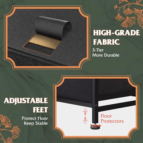 WLIVE 9-Drawer Dresser, Fabric Storage Tower for Bedroom, Hallway, Entryway, Closet, Tall Chest Organizer Unit with Fabric Bins, Steel Frame, Wood Top, Easy Pull Handle, Charcoal Black - color: Charcoal Black