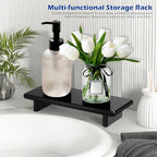 Acrylic Bathroom Counter Tray Stand, Kitchen Soap Holder Riser for Vanity Candle Plant Display, (1, Black-Small-8.6 x 3.6 x 1.5) - size: Black-Small-8.6 x 3.6 x 1.5