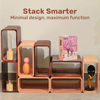 Wooden Cube Storage Bookcase Organizer, Bookshelf for Bedroom, Livingroom, Dormroom, Home Office, Studyroom, Home Decor and Contemporary Spaces (Red Oak | Pack of 2)