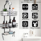 anyshwu Shower Caddy Hanging, White, Plastic, Unisex, 13 Inches Deep x 6 Inches Wide x 4 Inches High, Hanging Mount, Quick Dry, For Showers - size: Bathroom Organizer 2