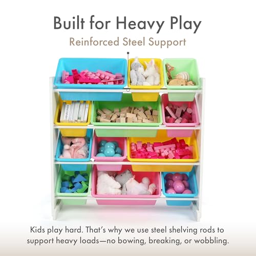Humble Crew Kids' Toy Storage Organizer, White/Pastel (WO560P) - color: White/Pastels