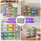 Can Organizer for Pantry, Upgraded Thickened Modular 3-Tier Combinable Can Storage and Beverage Dispenser Rack,Canned Food Organizer Rack Holds 36 Cans, Clear Can Holders for Pantry and Fridge - size: 3 Tiers-9 Pcs