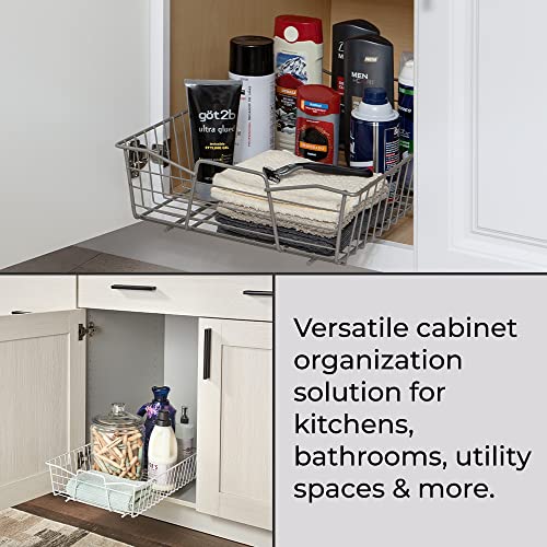 ClosetMaid Pull Out Cabinet Organizer, Heavy Duty, Slide Out Pantry Shelves Drawers for Kitchen, Bathroom, 5.25" H x 13.5" W x 20" D, White - color: One-tier, size: 14-Inch One Tier