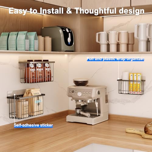 MUSTORN 3 Pack Adhesive Cabinet Door Organizer, Lid Organizers Inside Cabinet Food Container/Tumbler Lid Organizer and Storage Cup Lids Holder for Kitchen & Bathroom Wall Mounted(Black) - color: Black, size: 3 Pack