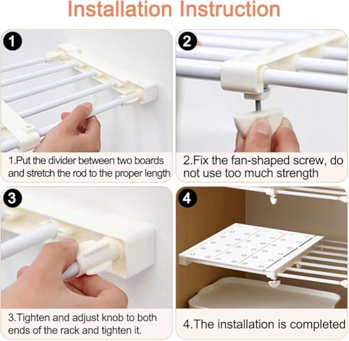 No Drilling Extendable Closet Shelf,Adjustable Metal Layered Separator Shelves DIY Divider Storage Rack for Bedroom Kitchen Wardrobe Cupboard Cabinet,1 Pack (13.8'' Wide,28.7''-49.2'' Long) - size: 28.7''-49.2'' Long