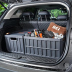 VEVOR 65L Collapsible Storage Bins with Lids 3 Packs, Stackable Utility Crates with Handles, Large Folding Containers for Organizing Tools, Books, Food, Drinks, Camping&Transport - size: 65L-Black