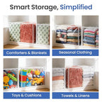 Handy Laundry Blanket Storage Bags - 90 L, Pack Of 4, Zippered Large Clear Plastic Storage Bag, Shield Your Quilt Blankets, Bedding & Clothes from Dust, Dirt & Moisture, Gliding Zipper for Easy Access - color: Clear 4-Pack