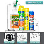 Sorbus Roll Out Bottle Organization Bins - Pantry Under Sink Organizer with Wheels & Handles, Clear Plastic Organizing Containers for Bottles & Cleaning Supplies - Kitchen Cabinet Laundry Room Storage - style: Slant