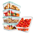 NutriChef 10 Piece Glass Food Storage Containers with Lids – 30 oz Meal Prep Containers Reusable Glass – Airtight Lunch Containers for Food Storage – Freezer to Oven Safe - Green - color: Green