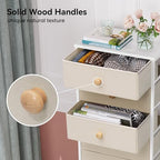 Crestlive Products Tall Dresser, 8-Drawer Fabirc Storage Tower, Chests of Drawers - Vertical Organizer Unit for Bedroom, Hallway, Entryway, Nursery, Closets - Steel Frame, Wood Top & Handles (Beige) - color: Beige, style: Narrow-8 Drawers
