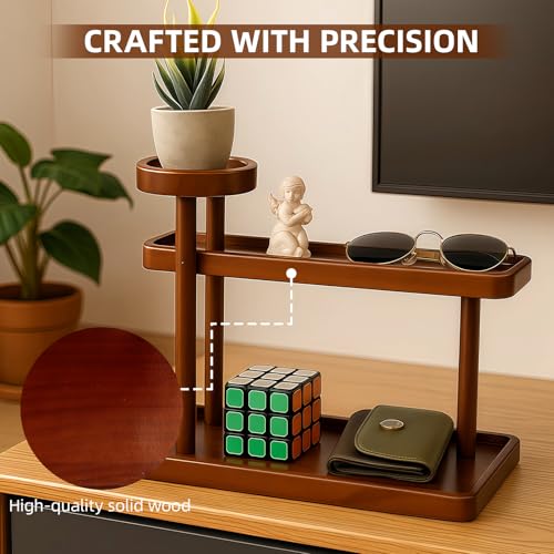Bathroom Countertop Organizer,Vanity Organizer and Storage for Cosmetic Skincare Perfume, Ideal Storage Solution for Perfumes, Cosmetics, Spices, Handmade Toys, Office Supplies. (Brown) - color: Brown