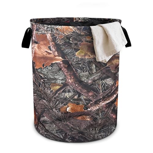 Camo Camouflage Laundry Basket Foldable Oxford Cloth Tote Bag Laundry Hamper Clothes Storage Bucket Organizer For Bathroom/Laundry Storage/Bedroom 19.6x15.7 Inch - color: Camo Camouflage
