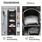 YOUDENOVA Hanging Closet Organizer, 4-Shelf Closet Hanging Shelves, Black - color: Black, size: 4-Tier