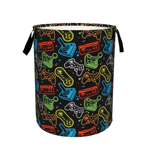 Laundry Basket, Dirty Clothes Basket, Foldable Waterproof Oxford Cloth Storage Basket for Bedroom, Bathroom, Clothes,Large Storage Basket Home Decoration(Game Controller) - color: Game Controller