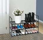 3 Tier Metal Construction Shoe Rack, Sturdy Shelf Organizer for Entryway, Bedroom, Closet, 12-16 Pairs Shoe and Boots Organizer Storage Sturdy Shoe Shelf - size: 3 Tier