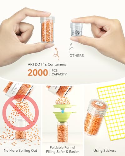ARTDOT 420 Slots Storage Container for Diamond Art Kits for Adults,Portable Bead Storage Boxes for Diamond Painting Accessories and Tools - color: Orange, size: XX-Large