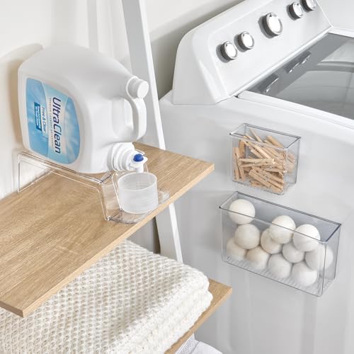 iDesign Magnetic Small Clear Plastic Organizer Bins for Laundry Room Storage - size: Small, style: Pack of 1