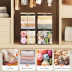 Lifewit 4 Pack Clear Clothes Storage Bags, Sweater Storage with Zipper, 18L Vinyl Foldable Moving Bags, Storage Container for Blankets Bed Sheet Sweater Yarns - size: 18L