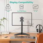 WALI Single Monitor Stand up to 32 Inch Screens, Freestanding Single Monitors Arm Desk Mount, Universal VESA Monitor Mount 75x75/100x100mm, Adjustable Height and Angle (MF001), Black - size: Single, style: Free-Standing