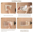 PAVSTINE 2 Pack Adhesive Medicine Cabinet Organizer, Clear Wall Mounted Makeup Storage Shelves for Bathroom Vanity, No Drilling Narrow Organizers for Door Cabinet, 5 Compartment - size: 5-Compartment Wall-Mounted
