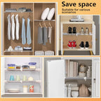 BAOYOUNI Tension Shelf Expandable Clothes Closet Organizer Rack Adjustable DIY Wardrobe Dividers Separator Ivory, 15.75-23.62 Inches - size: (15.75-23.62) IN