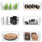 Simple Houseware 6PK Under Shelf Basket, White - size: 6 Pack