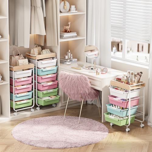 APEXCHASER Utility Cart with 5 Drawers,Rolling Storage Cart for Crafters Artists Kids Teacher Student Storage Arts Crafts & Sewing Study Supplies in Craft Room Dorm Classroom Kids Room-Colorful - color: Colorful, size: 5-Drawers