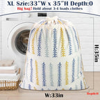 Canvas Laundry Bag 33"Wx 35"H, Thick Canvas Laundry Bag with Handles & Drawstring, Extra Large Heavy Duty Washable Basket Liner Hamper Liner Storage Sack (Fishbone) - color: Fishbone,1pc XL, size: XL 33"W x 35"H┃1 Pack