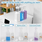 Laundry Detergent Dispenser,54oz Fabric Softener Dispenser,Plastic Liquid Laundry Detergent Container,Laundry Detergent Organizer for Laundry Room Organization with 4 Labels,3 Pack,White - color: White