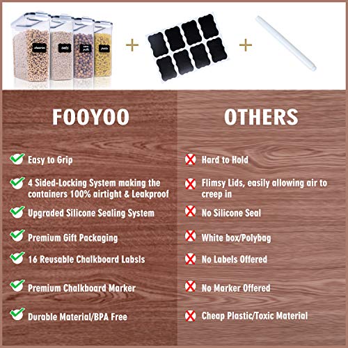FOOYOO Cereal Containers Storage Set - 4 Piece Airtight Large Food Storage Containers(135.2oz), BPA Free Dispenser Plastic Cereal Storage Containers - color: 4 Piece