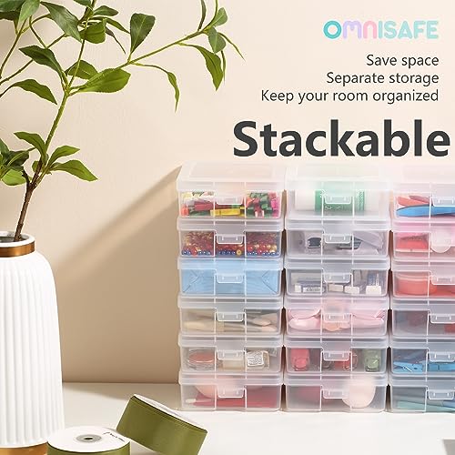 18 Pack Small Plastic Hobby Art Craft Organizer, Clear Plastic Storage Containers with Latching Lid, for Pencil Box, Lego, Crayon - size: Small - 18 Pack