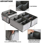 VERONLY Cosmetic Storage Bins Makeup Organizer, Adjustable Multifunction Storage Box Desk Drawer Divider for Makeup Brushes, Bathroom Countertop or Dresser, Set of 3 (Grey) - style: Tree Branch Pattern 3PC