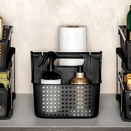 madesmart Large Portable Shower Caddy, Hold Soap, Shampoo, Hair Supplies and Beauty Products, Cleaning Supplies Organizer for Home, Dorm, Plastic Shower Tote, Soft Handle, Carbon - color: Carbon, size: Small