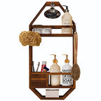 TeakCraft Teak Shower Caddy, Patented Shower Organizer For Bathroom, Non Slip, Indoor and Outdoor, Hanging Organizer, Showerhead, 3 Shelf, The Thoren