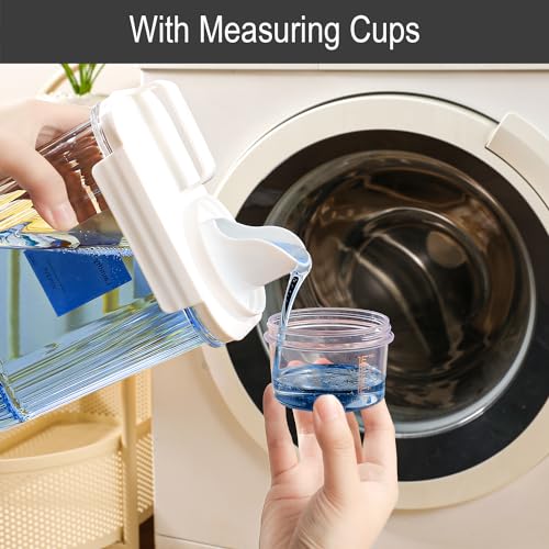 64OZ Liquid Laundry Detergent Dispenser, Laundry Soap Dispenser, Clear Plastic Fabric Softener Holder and Container, Laundry Room Organization and Storage, 2 Pack - color: 2p