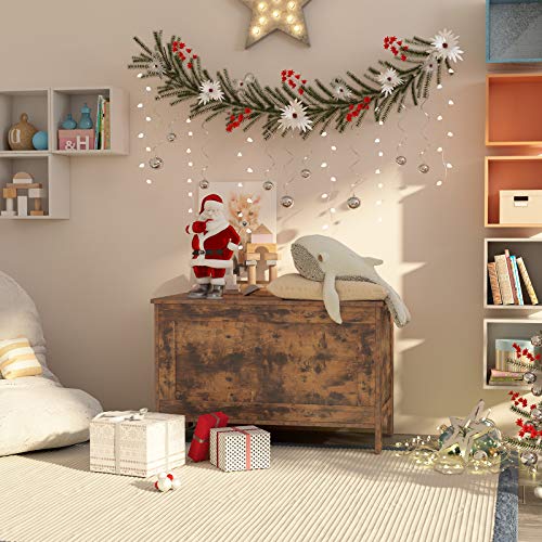 HOOBRO Toy Box, Retro Wooden Look Storage Chest with Safety Hinge, Entryway Storage Bench Supports 220 lb, 29.9 x 15.7 x 18.9 Inches Toy Chest Organizer, Easy Assembly (Rustic Brown) BF75CW01G1 - color: Rustic Brown, size: 29.9x15.7x18.9 Inch