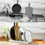 FLSEPAMB Pan Organizer - Adjustable Lid Organizer for Kitchen, Heavy Duty Pot Lid Organizer, Under Sink, Drawer, Pantry Storage - size: 1 Pack
